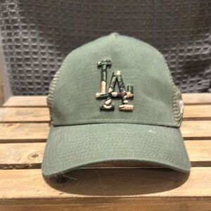 New Era Green LA Dodgers Trucker Hat